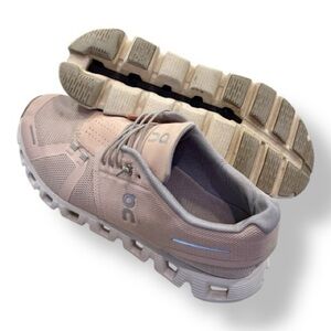 ON CLOUD 5 Blush Pink Athletic Running Shoes, Sneakers